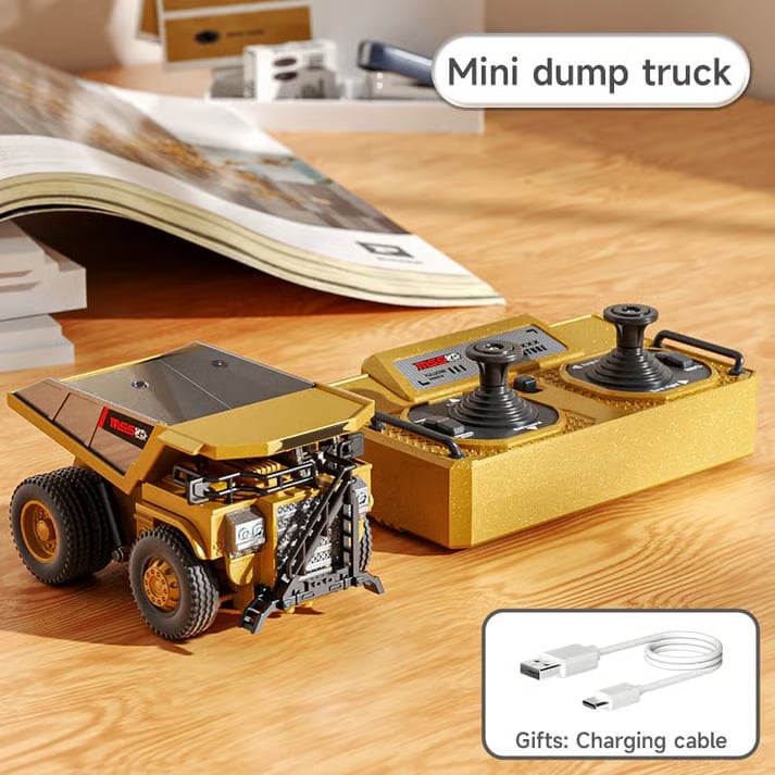 🚜 1:64 Prémium ötvözet Mini RC építőkészlet – Targonca, Kotrógép és Dömper