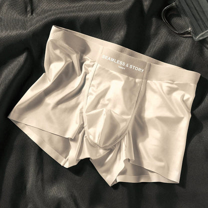 (3 db.) Elegáns Ice Silk Férfi Alsónemű a Mulberry Silk antimikrobiális férfi boxeralsóitól