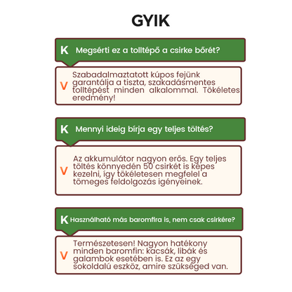 🦆🔥50% KEDVEZMÉNY KORLÁTOTT IDŐRE🔥 🐓 Elektromos baromfi tolltépő