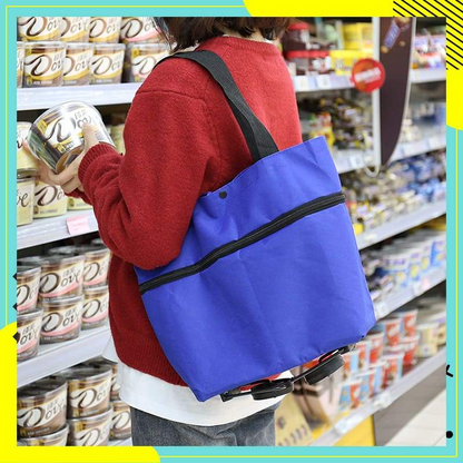 🛍️✨ Átalakítható bevásárlótáska – elrejti a kerekeket, 20 kg-ot bír, cipzárral bővíthető!