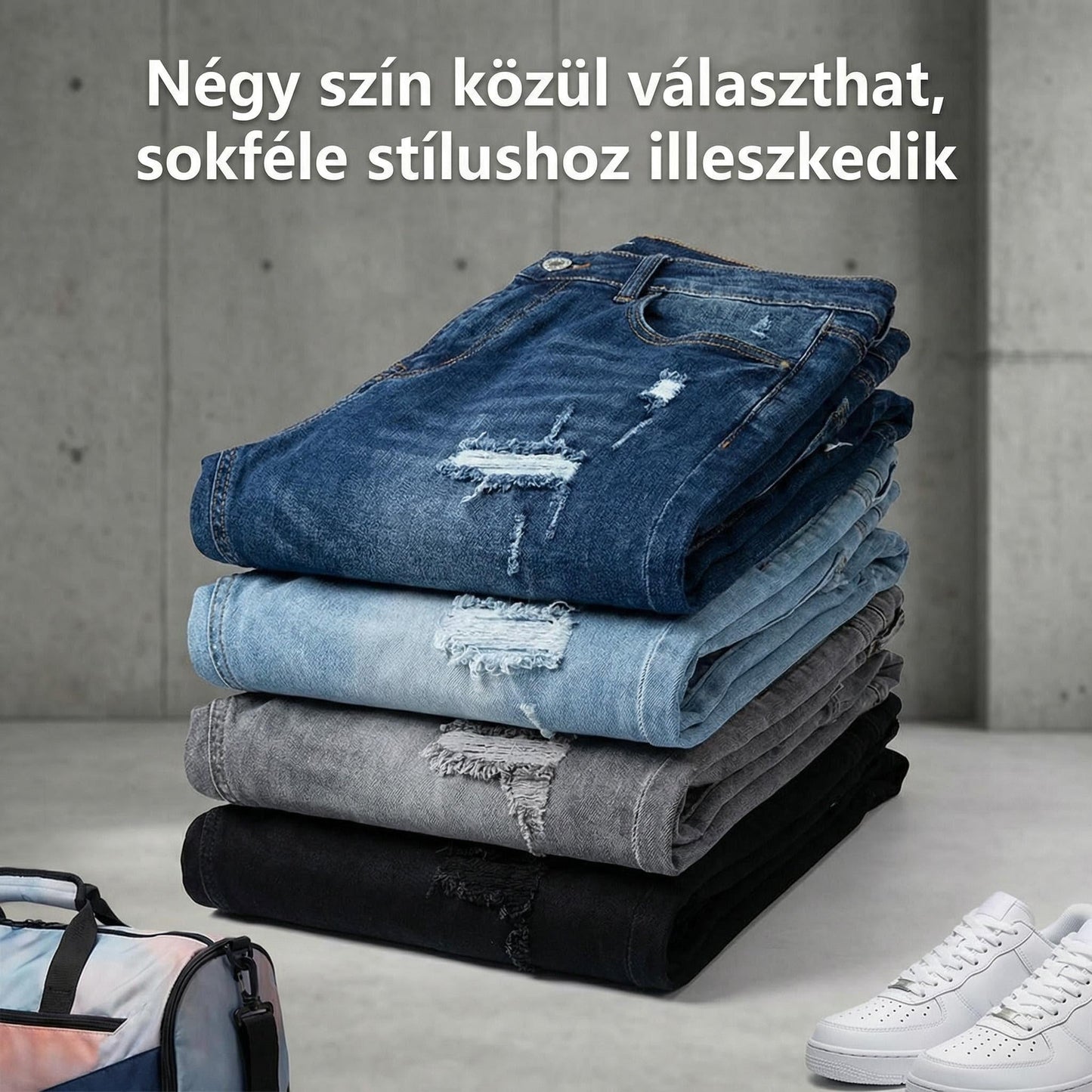 🔥🎁Új 50%-os KEDVEZMÉNY🔥Divatos férfi skinny farmer kopott hatással