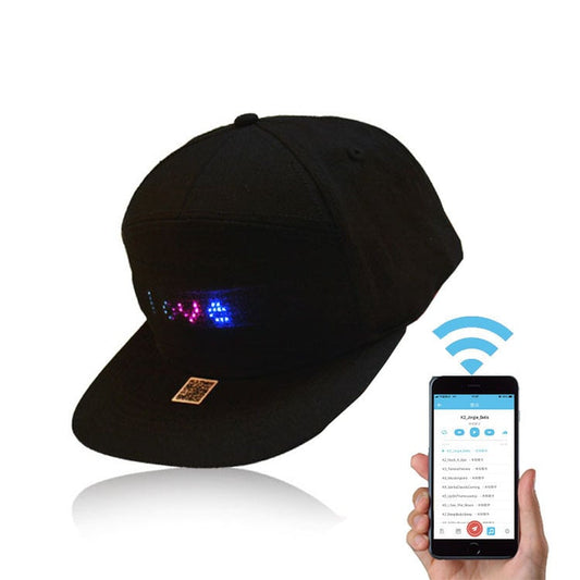 🔥📱 LED Bluetooth Sapka Személyre Szabott Szöveggel és GIF Megjelenítéssel 💡🧢