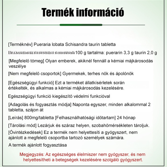Májápolás és táplálkozás] Pueraria Mirifica Taurin tabletta