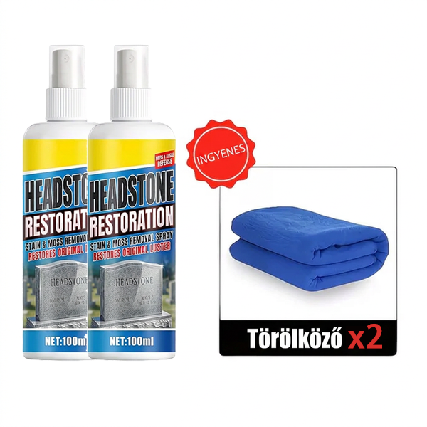 🔥🧼 Sírkő helyreállító és tisztító spray – 🌿 pH-semleges formula, eltávolítja az algákat és zuzmókat, biztonságos gránit, márvány és mészkő esetén 👼💕